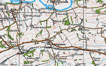Old map of Lydacott in 1919