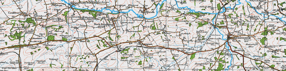 Old map of Lydacott in 1919