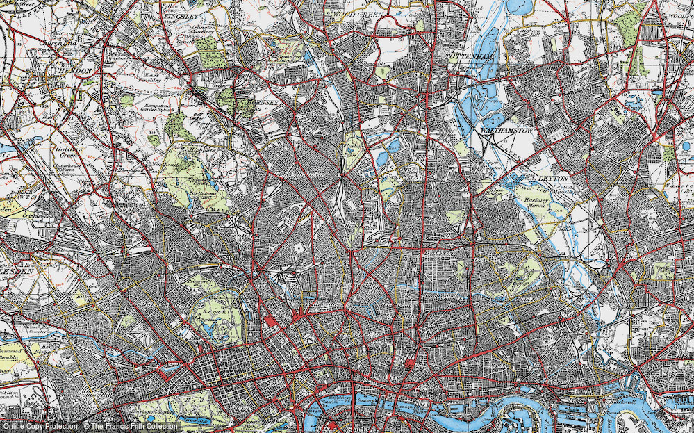 Old Map of Highbury, 1920 in 1920