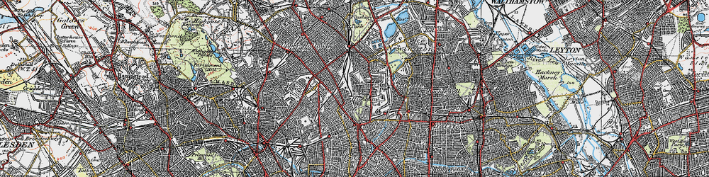 Old map of Highbury in 1920