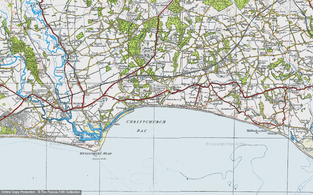 Old Map of Highcliffe, 1919 in 1919