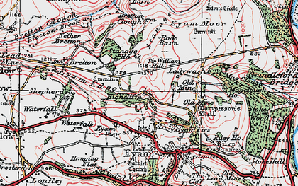 Old map of Stanage in 1923
