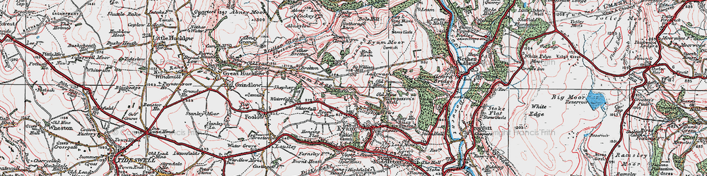 Old map of Stanage in 1923