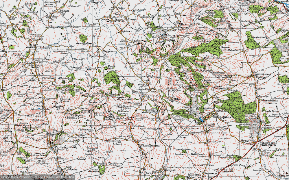 Old Map of Higher Ansty, 1919 in 1919