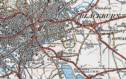 Old map of Higher Audley in 1924
