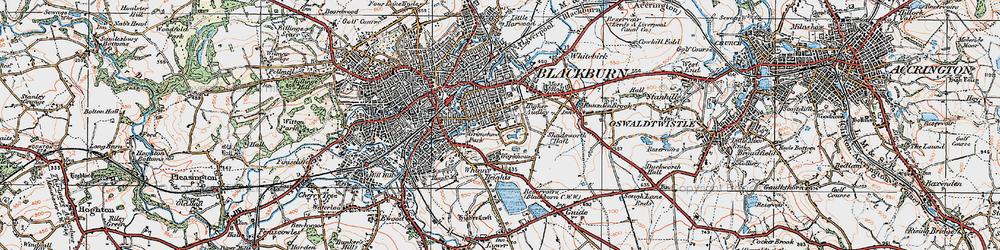 Old map of Higher Audley in 1924