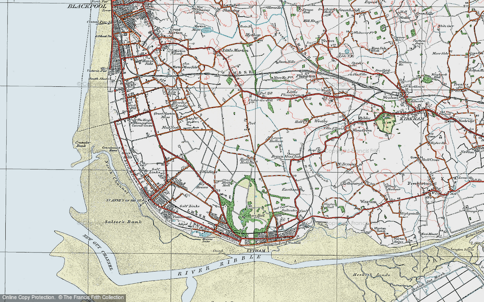 Old Map of Higher Ballam, 1924 in 1924
