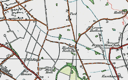 Old map of Higher Ballam in 1924