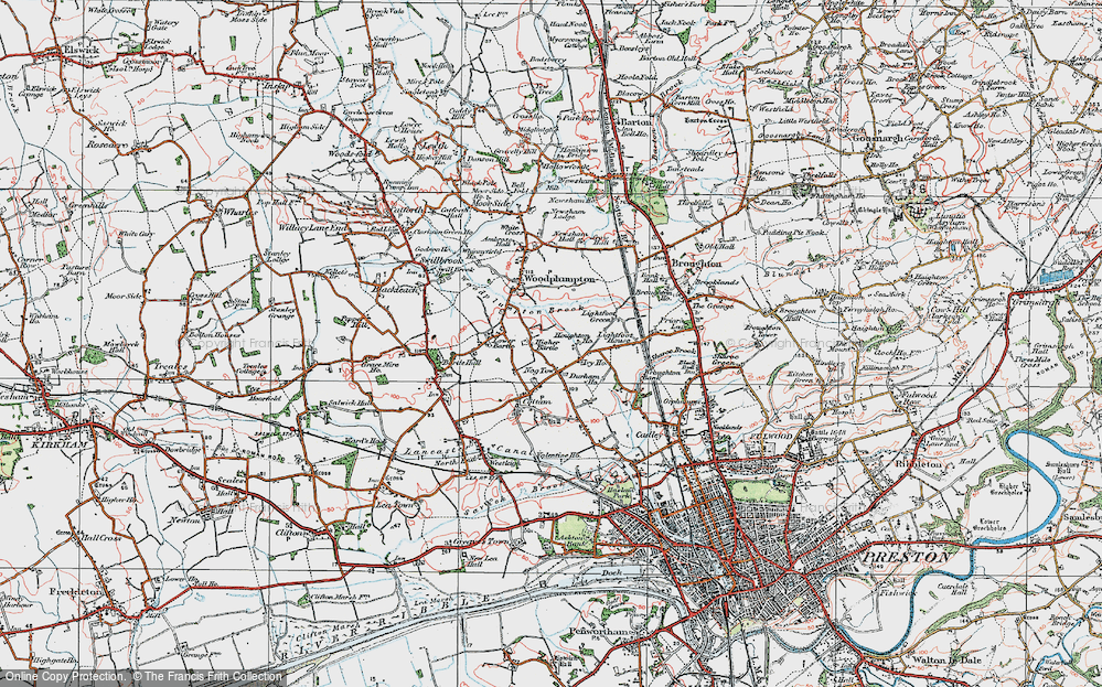 Old Map of Higher Bartle, 1924 in 1924