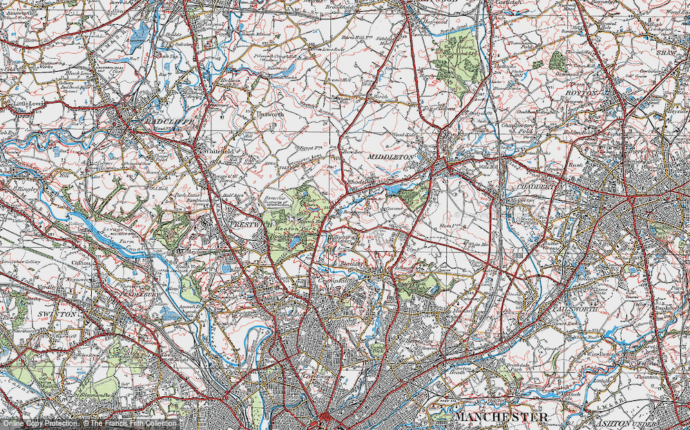 Old Map of Higher Blackley, 1924 in 1924