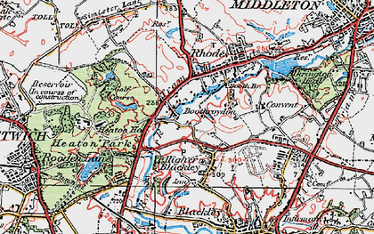 Old map of Higher Blackley in 1924