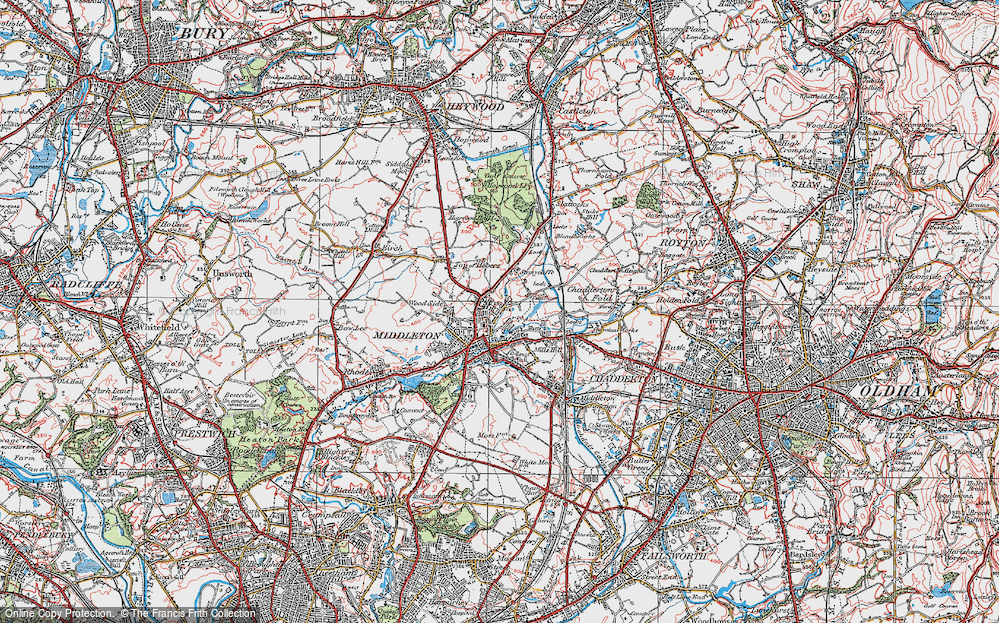 Old Map of Higher Boarshaw, 1924 in 1924