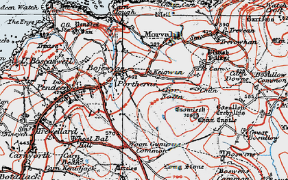 Old map of Higher Bojewyan in 1919