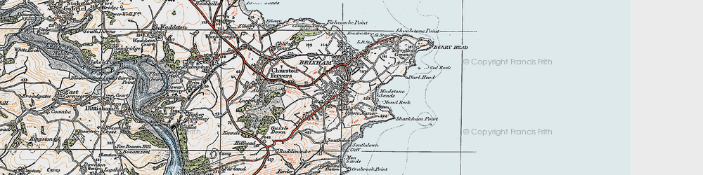 Old map of Berry Head in 1919
