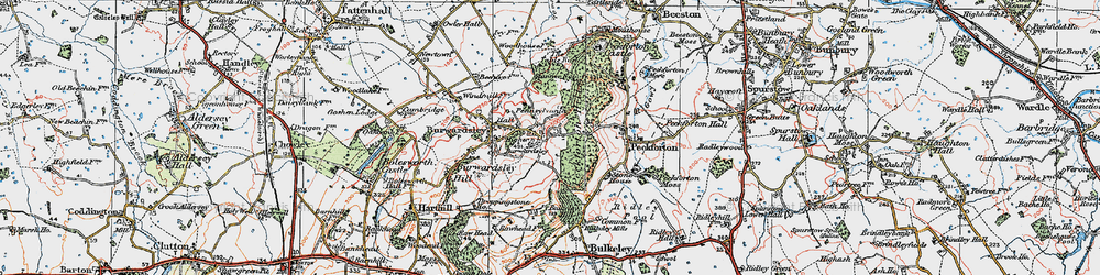 Old map of Bulkeley Hill in 1923