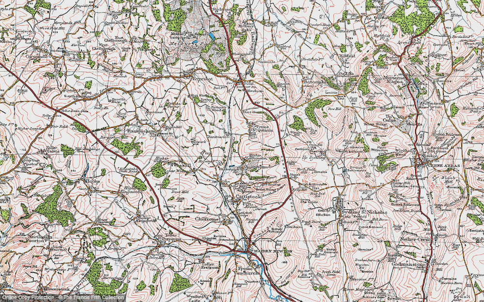 Old Map of Higher Chalmington, 1919 in 1919