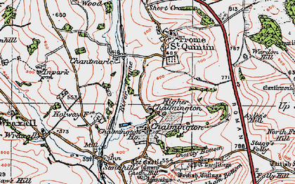 Old map of Higher Chalmington in 1919
