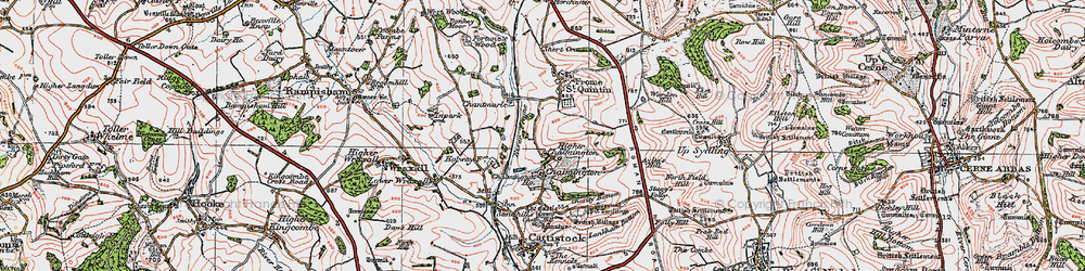 Old map of Higher Chalmington in 1919