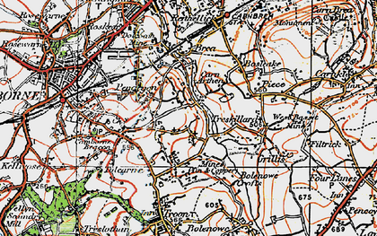 Old map of Higher Condurrow in 1919