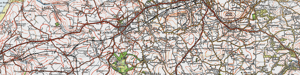 Old map of Higher Condurrow in 1919