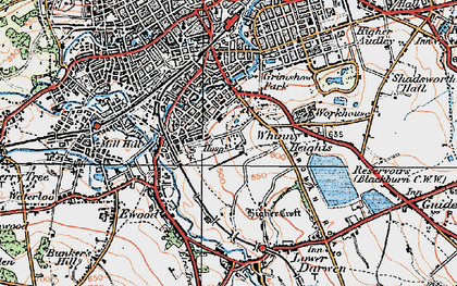 Old map of Higher Croft in 1924