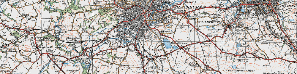 Old map of Higher Croft in 1924