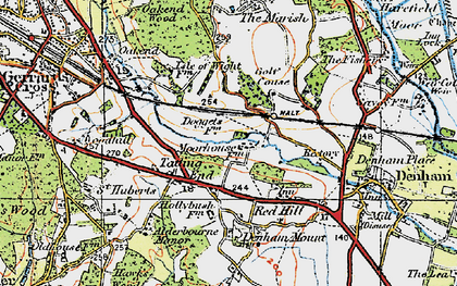 Old map of Higher Denham in 1920