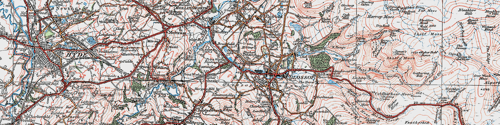 Old map of Higher Dinting in 1924