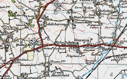 Old map of Higher Durston in 1919