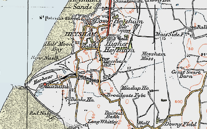 Old map of Higher Heysham in 1924