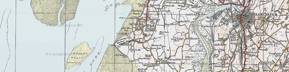 Old map of Higher Heysham in 1924