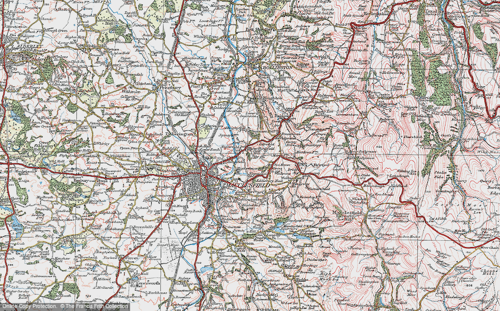 Old Map of Higher Hurdsfield, 1923 in 1923