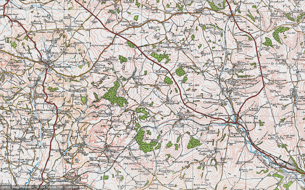 Old Map of Higher Kingcombe, 1919 in 1919