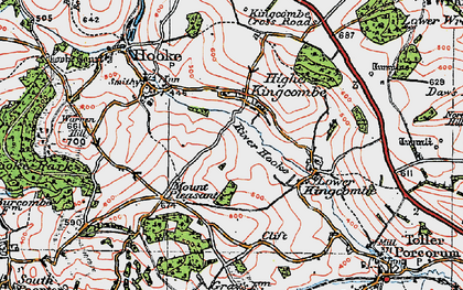 Old map of Higher Kingcombe in 1919