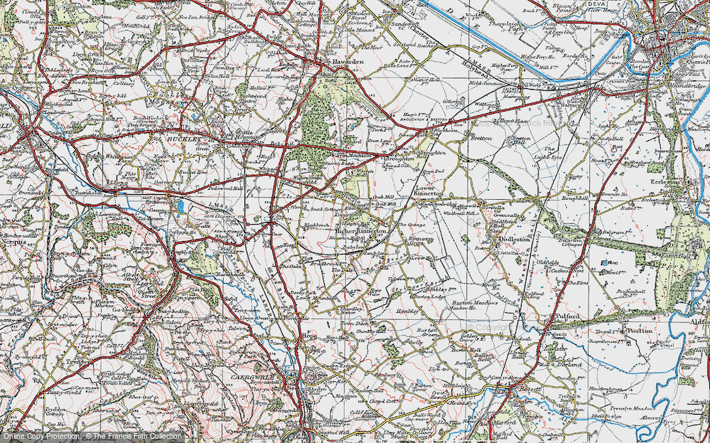 Old Map of Higher Kinnerton, 1924 in 1924