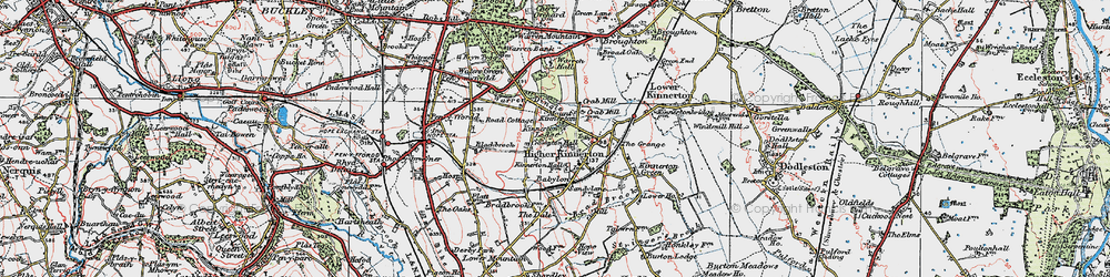 Old map of Higher Kinnerton in 1924
