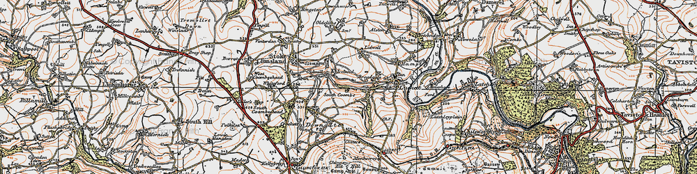 Old map of Higher Land in 1919
