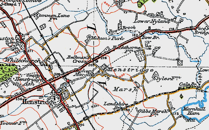 Old map of Higher Marsh in 1919