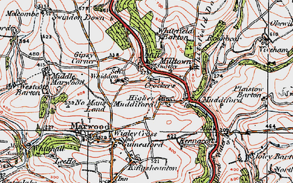 Old map of Higher Muddiford in 1919