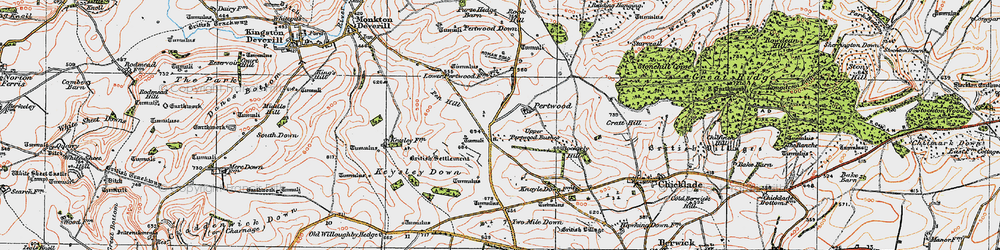 Old map of Bockerly Hill in 1919
