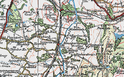 Old map of Higher Poynton in 1923