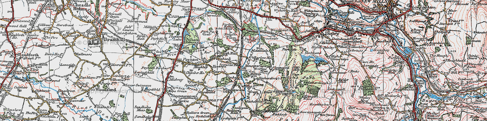 Old map of Higher Poynton in 1923
