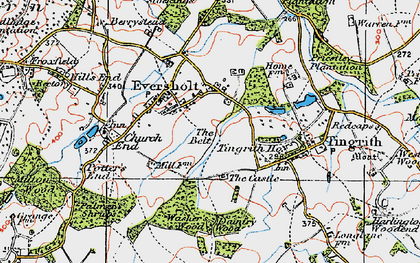 Old map of Higher Rads End in 1919