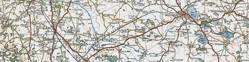 Old map of Higher Ridge in 1921