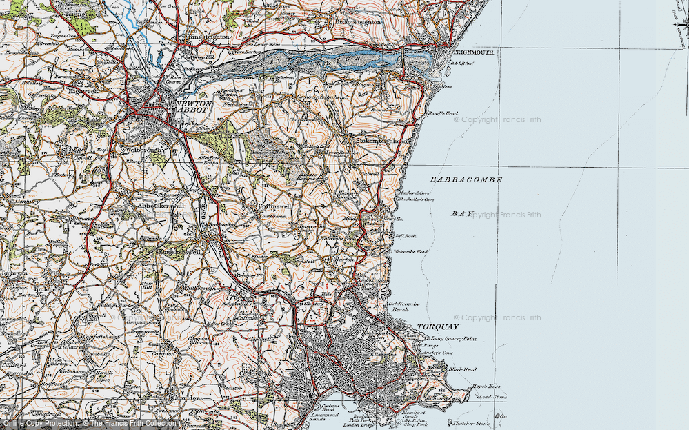 Old Map of Higher Rocombe Barton, 1919 in 1919