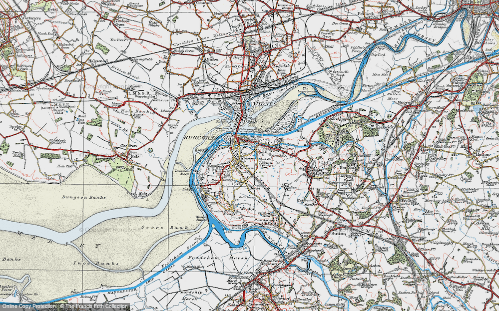 Old Map of Higher Runcorn, 1923 in 1923