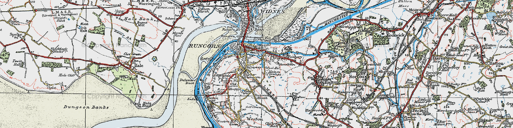 Old map of Higher Runcorn in 1923