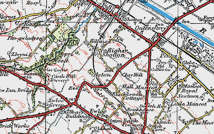 Old map of Higher Shotton in 1924