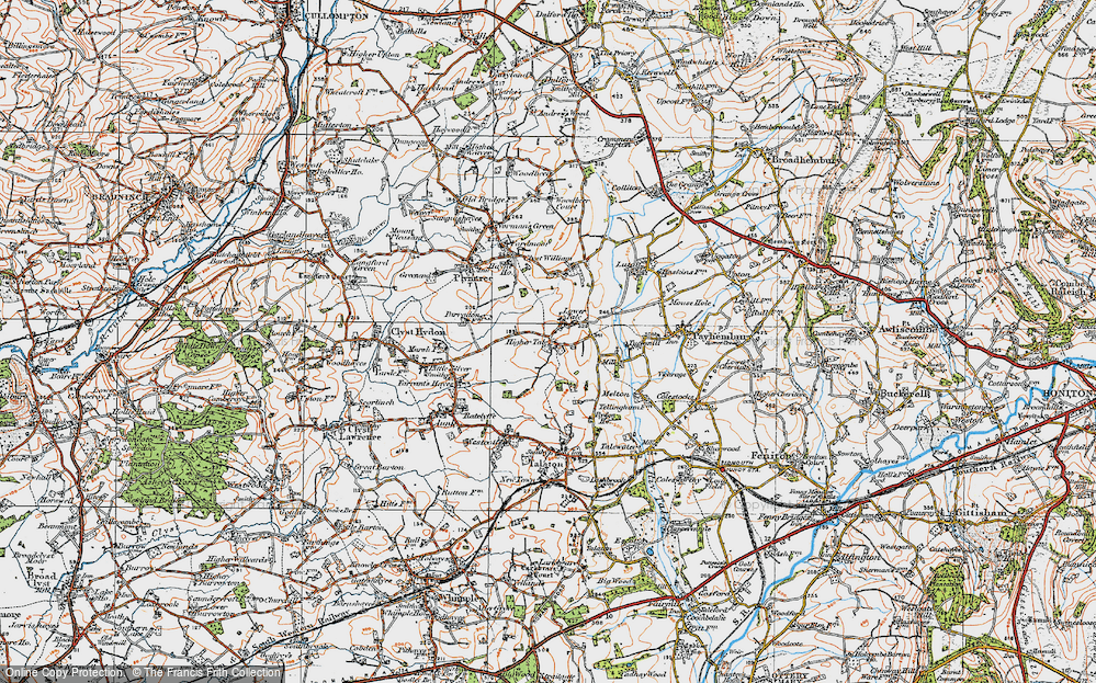 Old Map of Higher Tale, 1919 in 1919