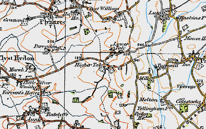Old map of Higher Tale in 1919